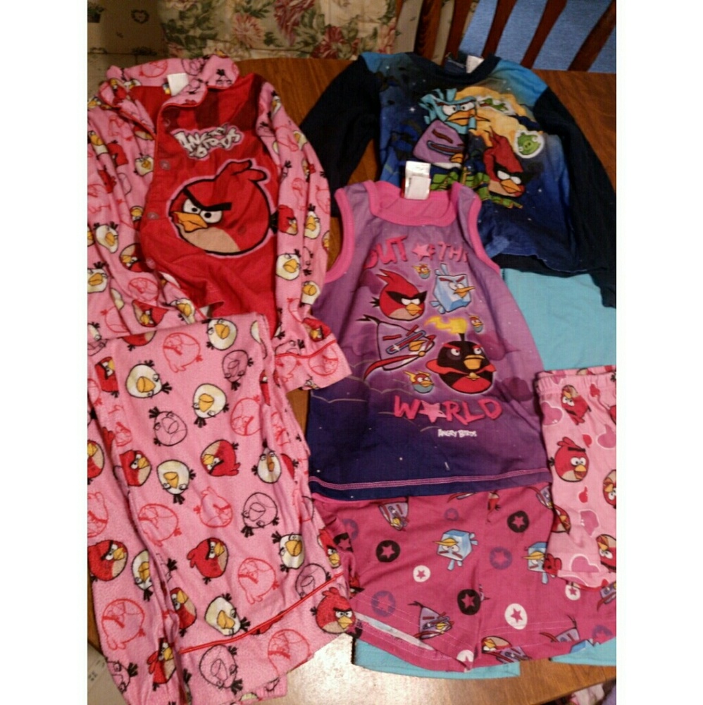 Kids 7/8 angry birds pajama lot
